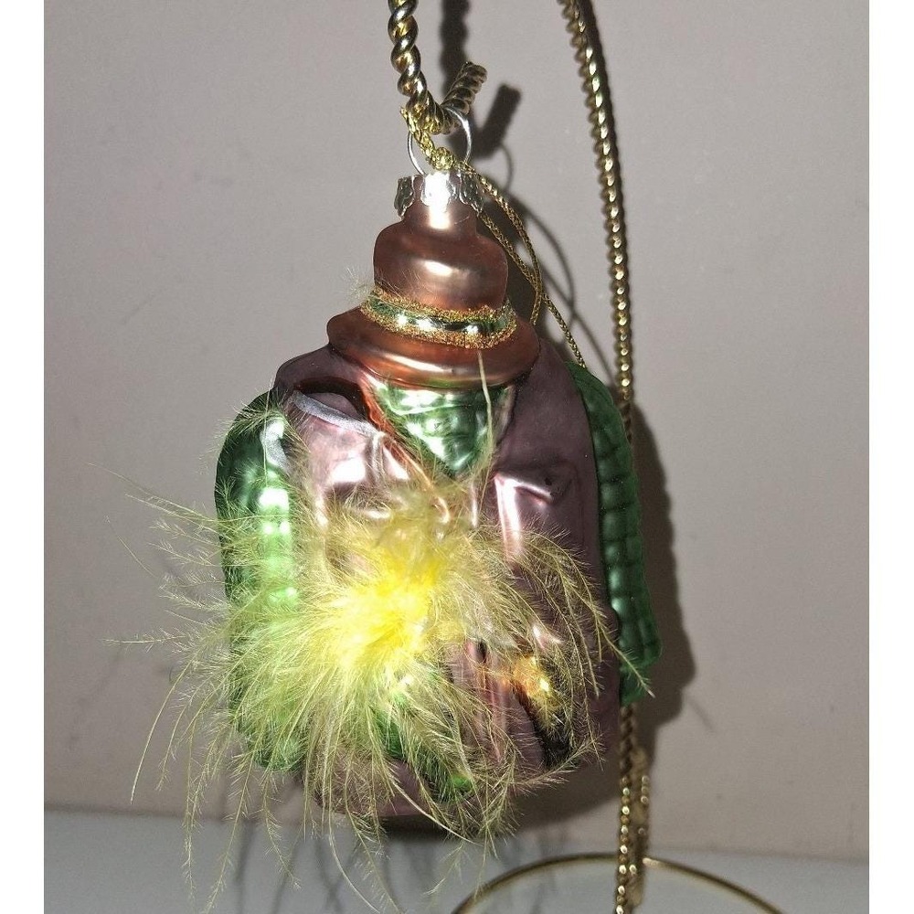 Vintage‎ Glass Fishing Vest Christmas Ornament Fishing Lure 3.5"